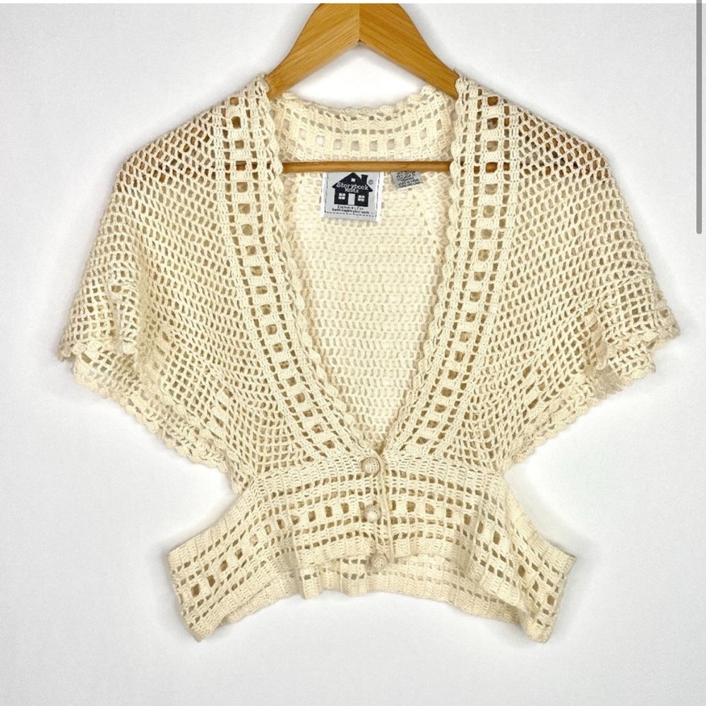 Storybook Knits Crochet Crop Capelet Sweater